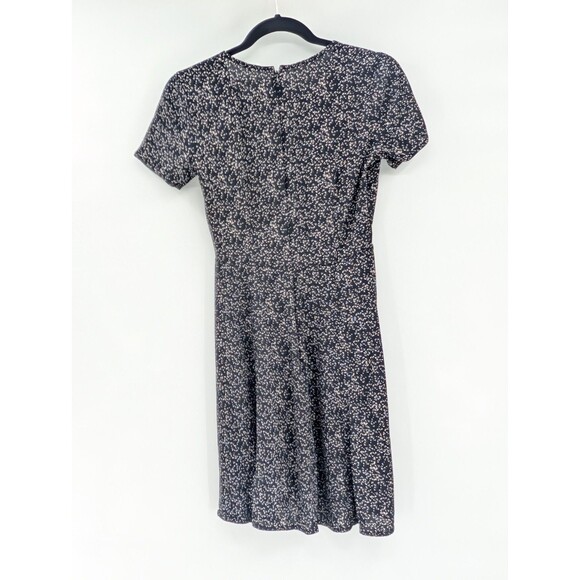 Gap Black Polka Dot V-Neck Short Sleeve Lightweight Mini Dress Size 2 - Picture 2 of 8